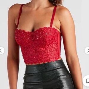 Windsor red corset top